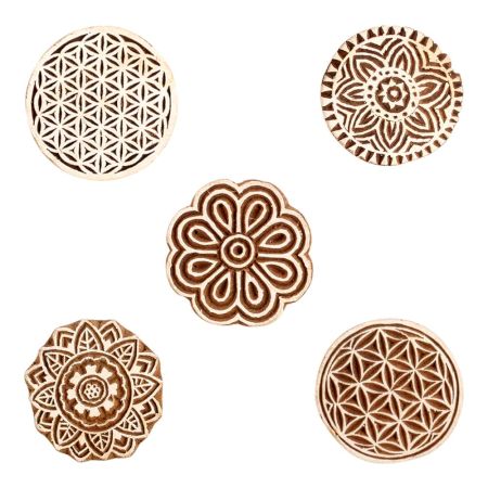 Set of 5 Piece New Mix Wooden Printing Block